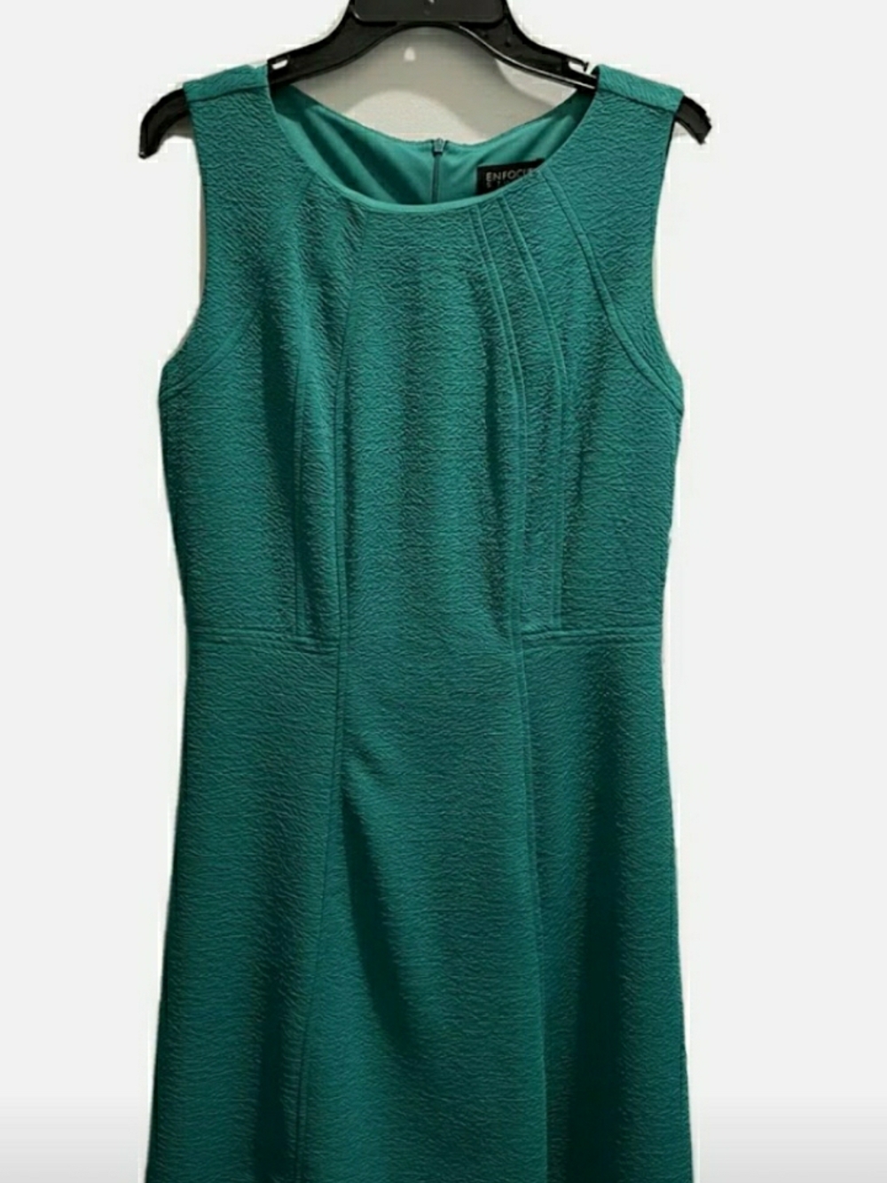 Enfocus Studio Teal Textured Midi Sheath Dress